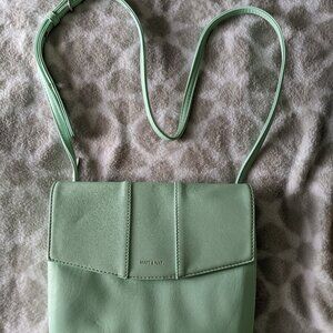 Matt & Nat Vegan Leather Crossbody Bag Mint Green Gently Used Several Pockets